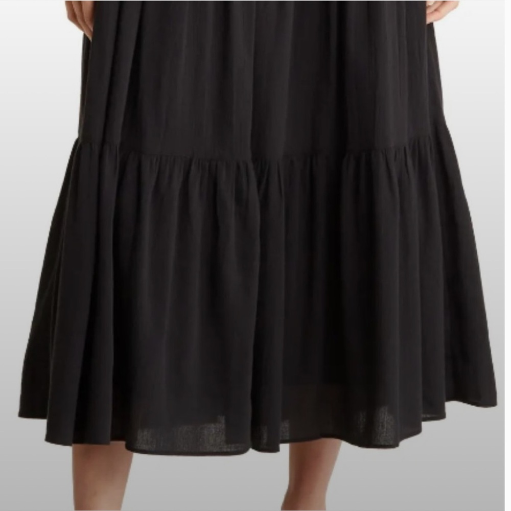Madewell Tie-Strap Tiered Maxi Dress in Black - Picture 3 of 10